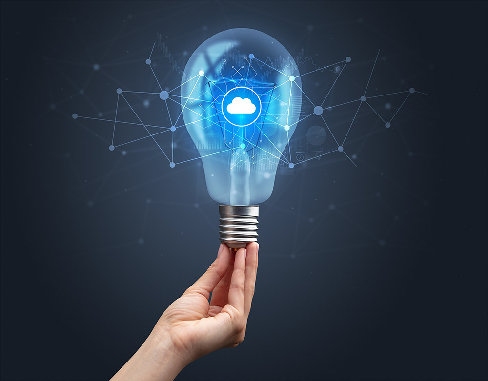 hand holding lightbulb